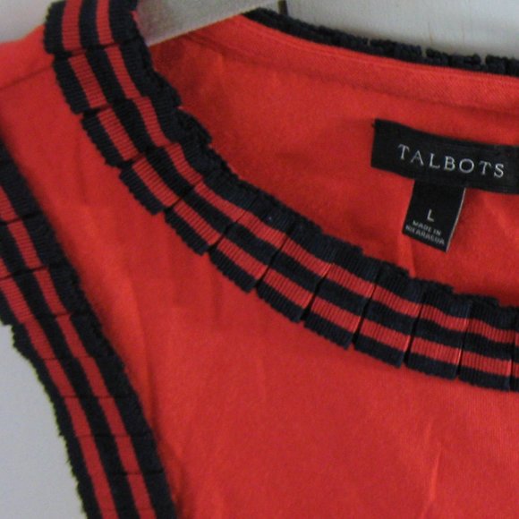 Talbots Red and Navy Top - Picture 3 of 3